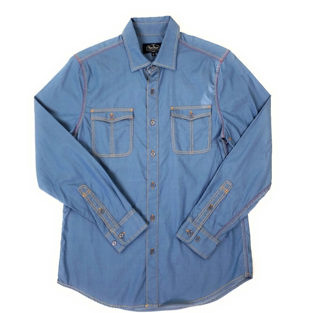 Nat Nast Mens Button Front Casual Shirt Brand New